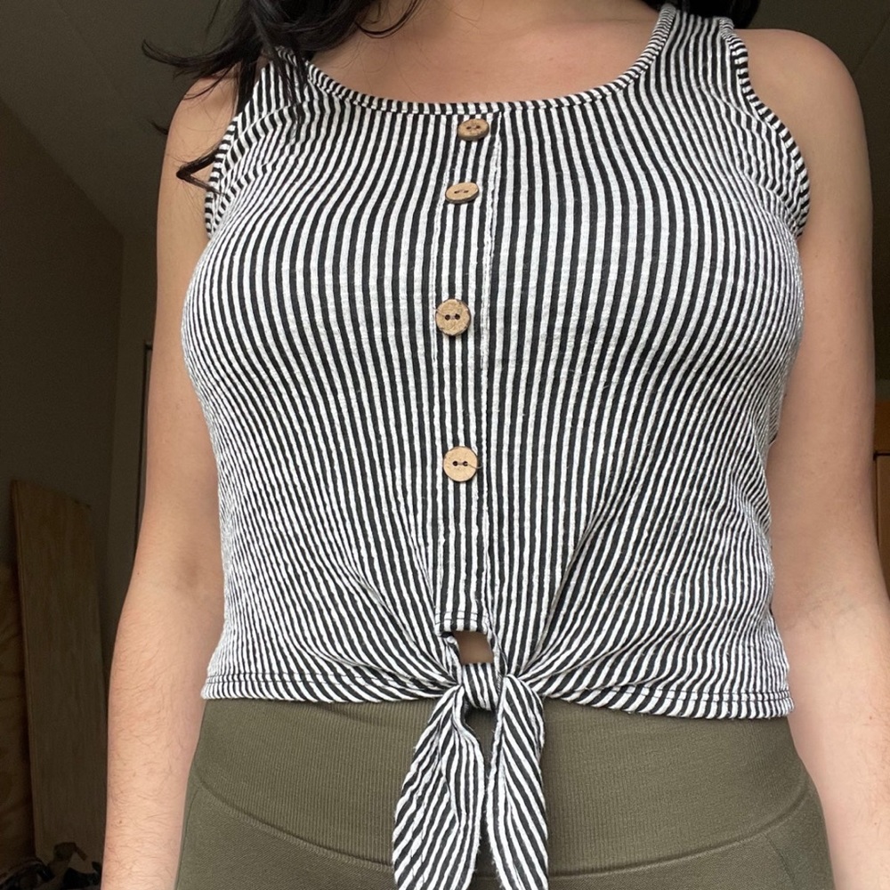 Cropped Striped Tank Top